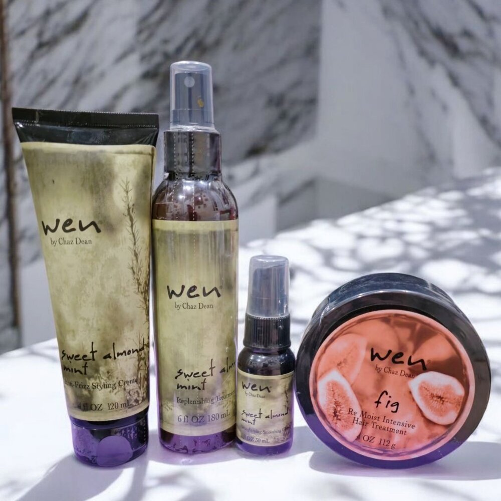 Wen ✦ Sweet Almond Mint & Fig Hair Care Set ✦ Treatment Mist Mask Styling Creme